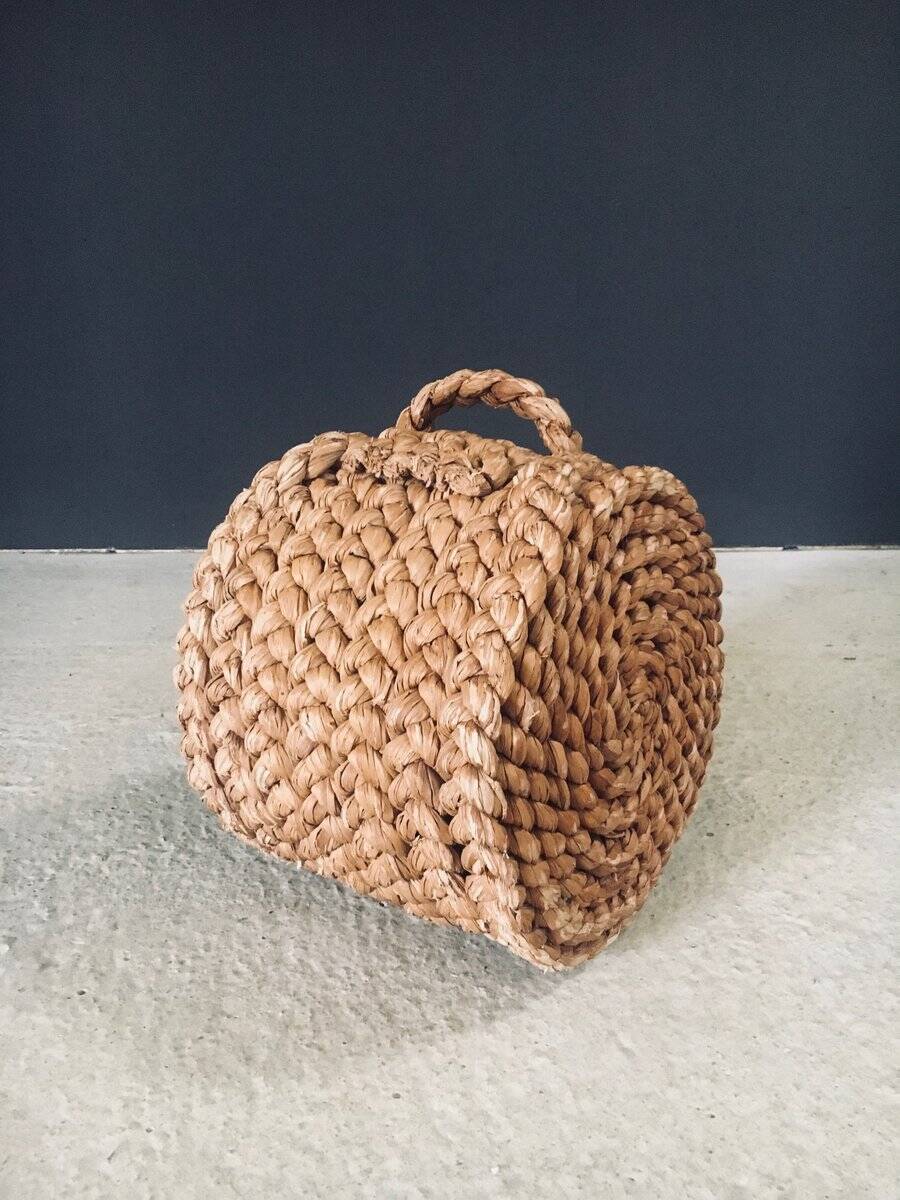 French Mediterranean Low Rope Stool by Audoux Minet, 1940s