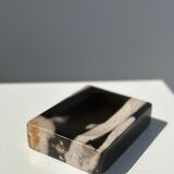 Symmetrical multicolored petrified wood soap dish