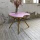 Vintage pink rattan coffee table