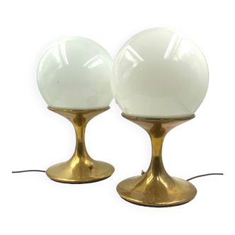 Mid-century pair of brass table lamp, Italy, 1960s