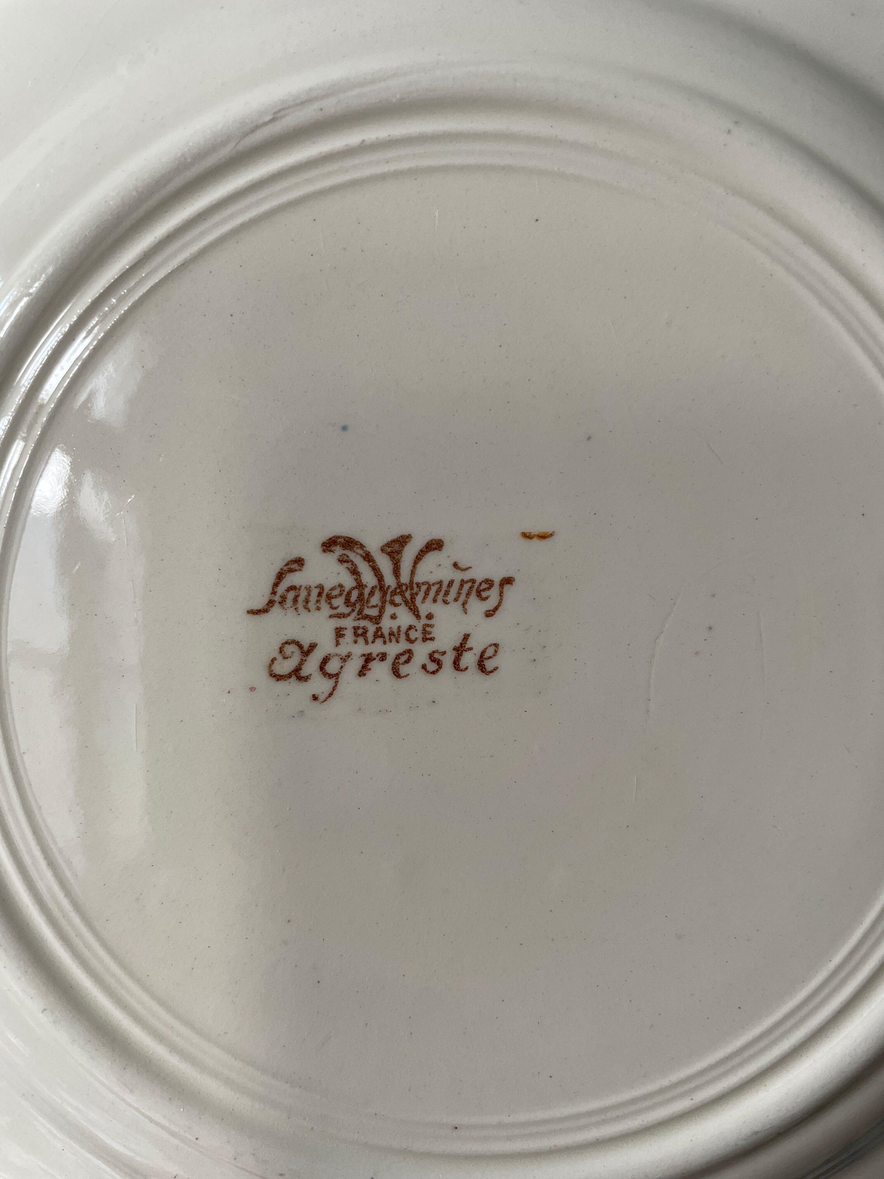 Set of 12 dessert plates Agreste Digoin Sarreguemines