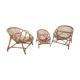 Set de trois fauteuils en rotin.