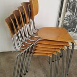 Set of 6 stackable chairs 1970