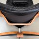Leather and beech relaxation chair - 1970 / 1980