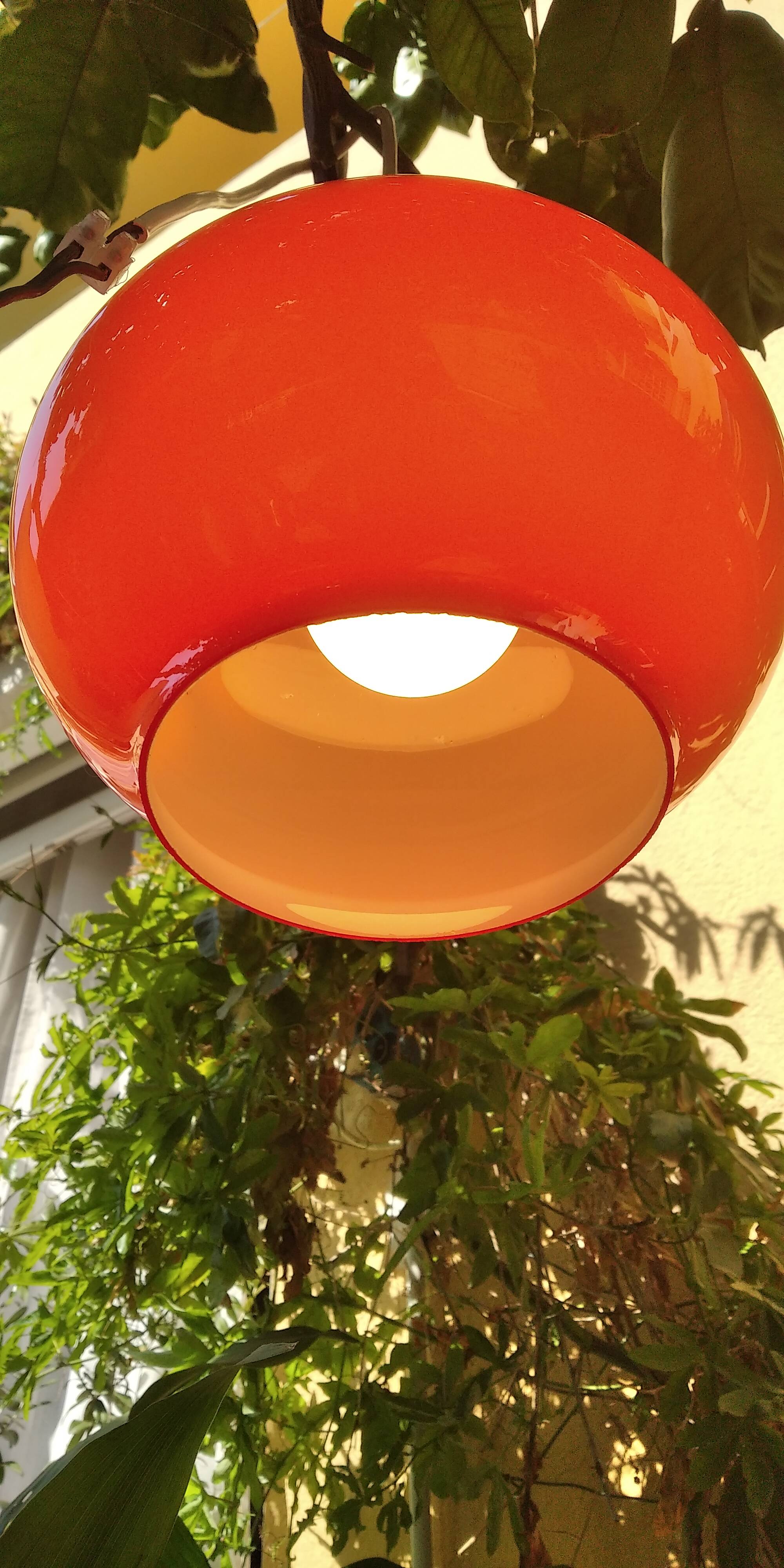 Vintage opaline pendant light