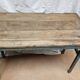 Folding workshop table in teak and wrought iron