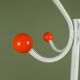 Parrot metal coat rack with 8 orange balls, vintage 1970s.