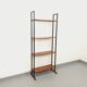 Vintage Italian modular teak and metal bookcase