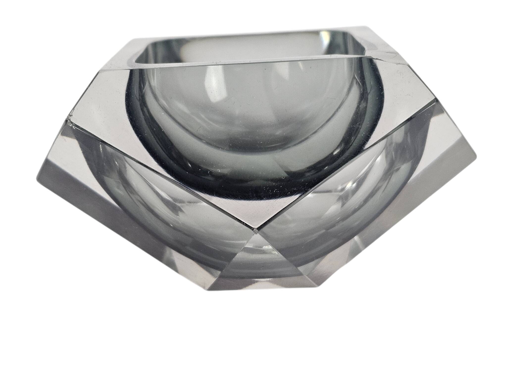 Murano - Flavio Poli - Seguso - Sommerso - Ashtray - clear glass - grey