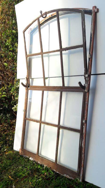 W84xH137.5 industrial curved metal glass frame window