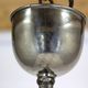 Vintage Czech Bauhaus style pendant light, tall, with opaline glass globes, 1940s