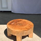 Quadripod coffee table in solid wood monoxyl natural color (dark)