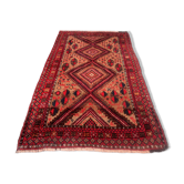 Vintage afghan village rug 138x85 cm, red, black