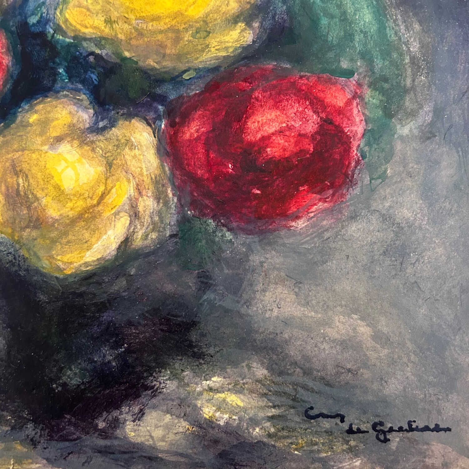Old painting signed Renoncules