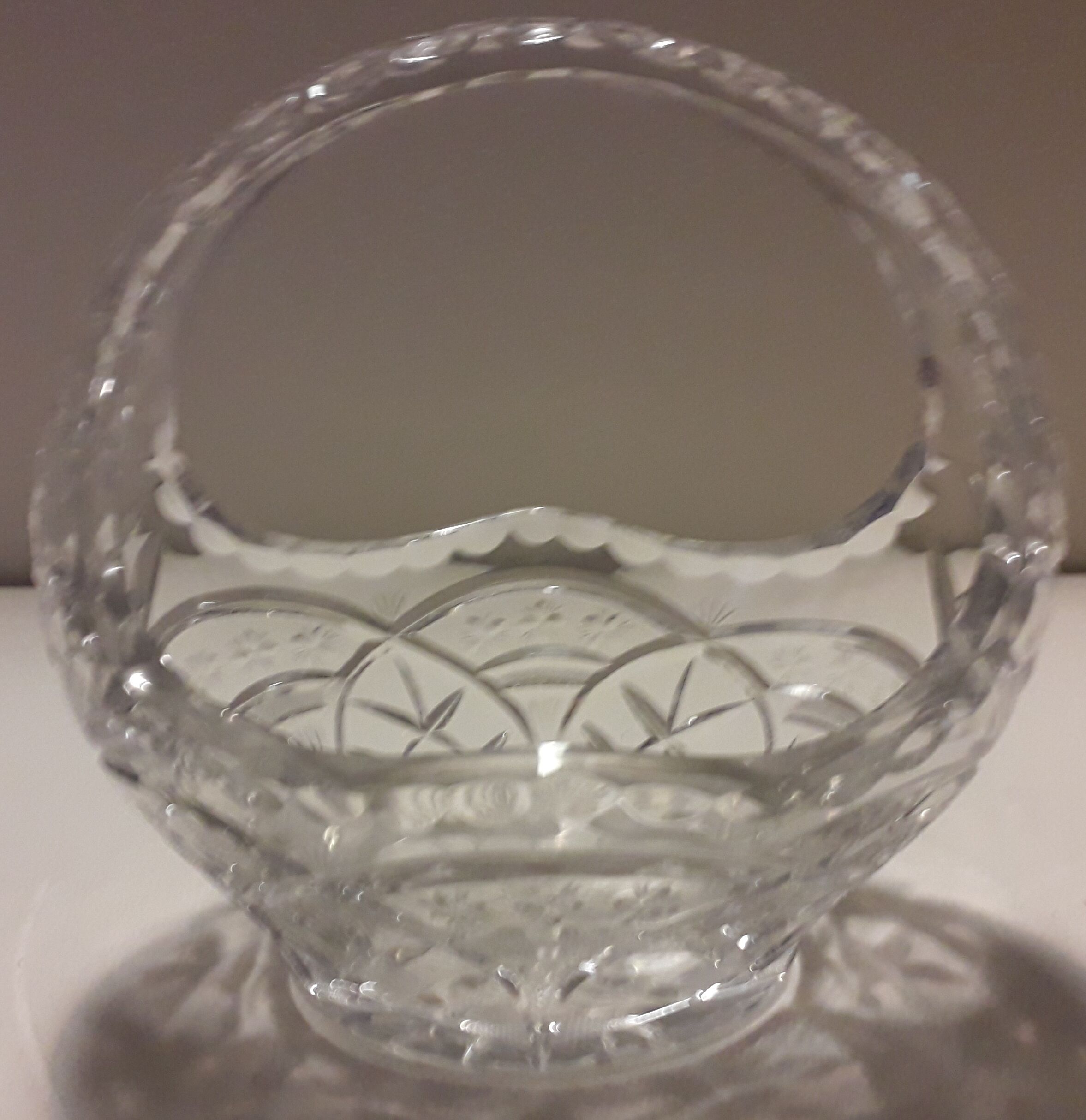 crystal basket centerpiece