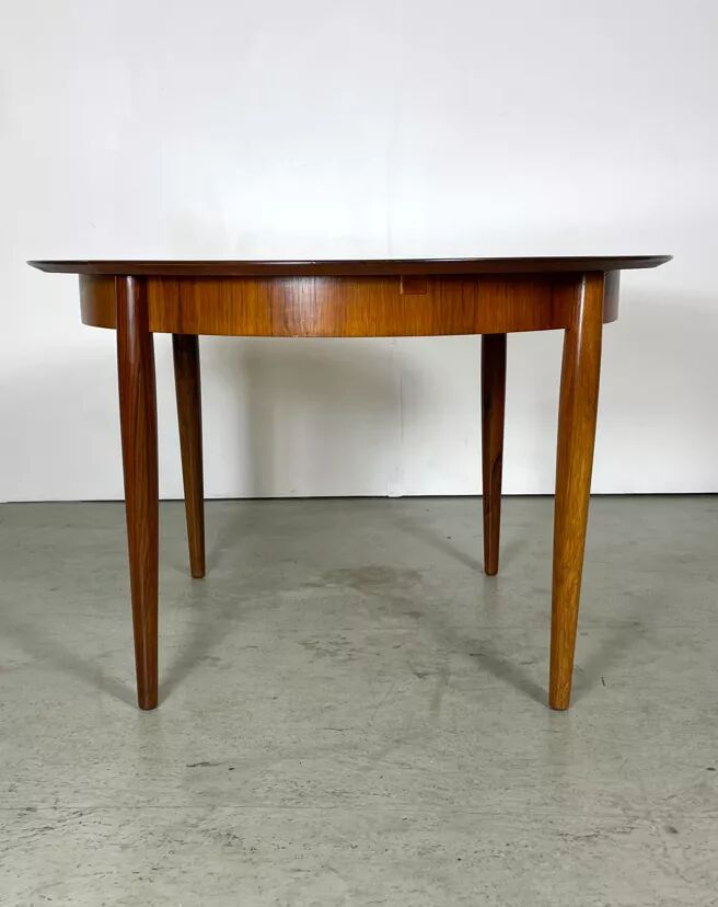 1960s Midcentury round rosewood dining table, Lübke
