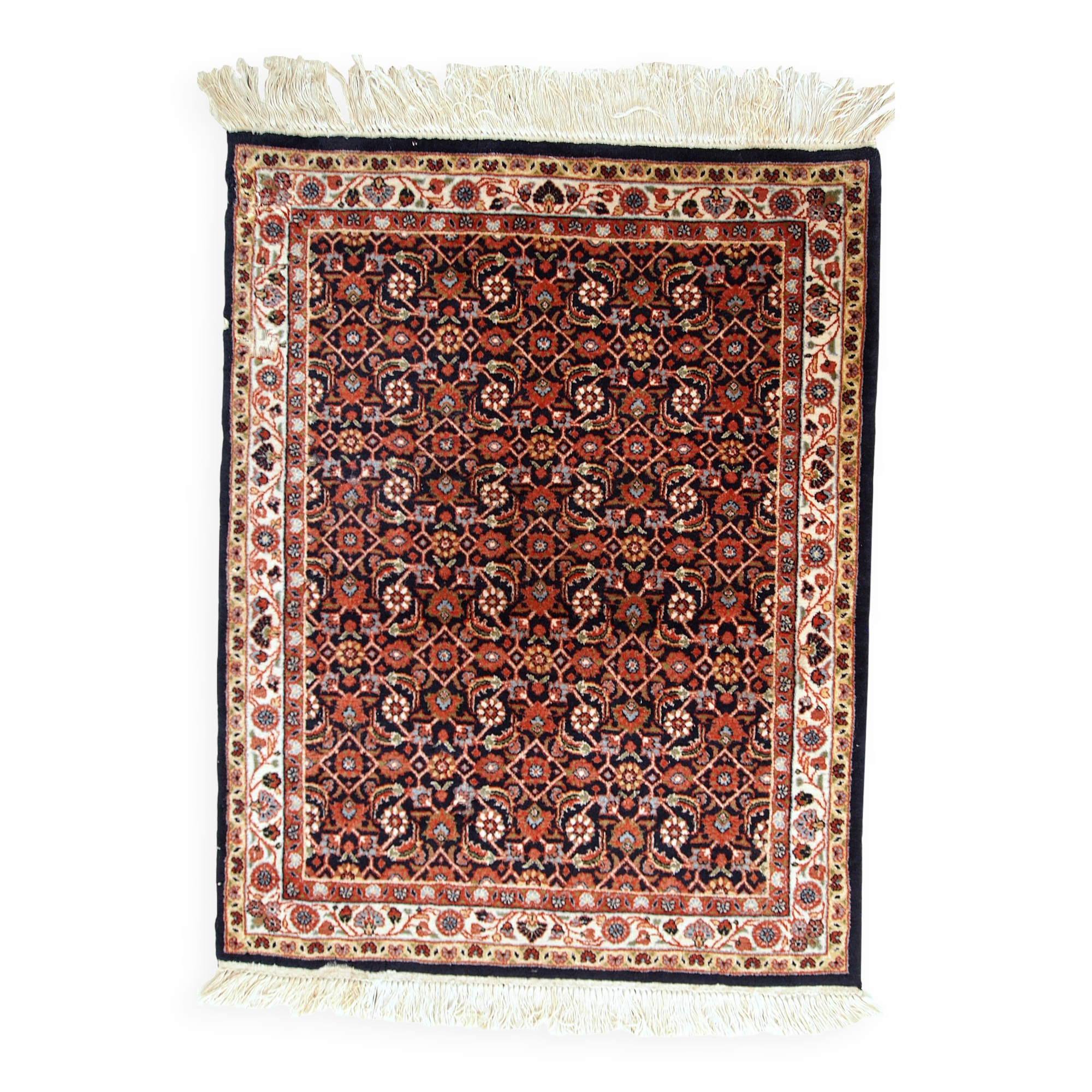 Tapis Indo-Tabriz Vintage Indien, Années 1980, Élégance Artisanale