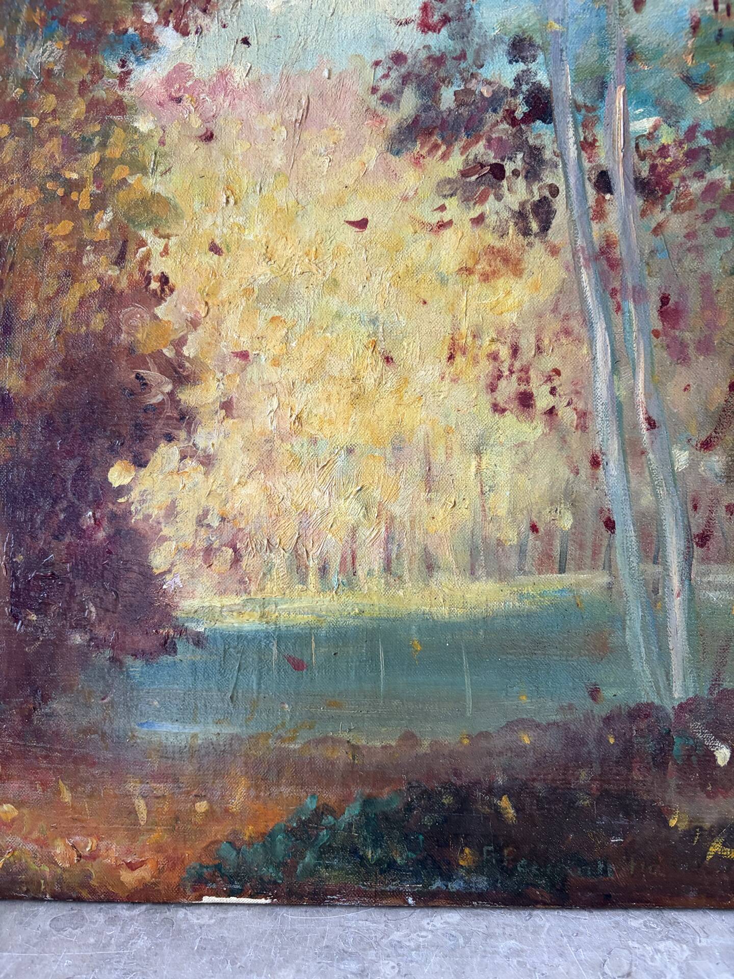 Romantic landscape, oil on canvas