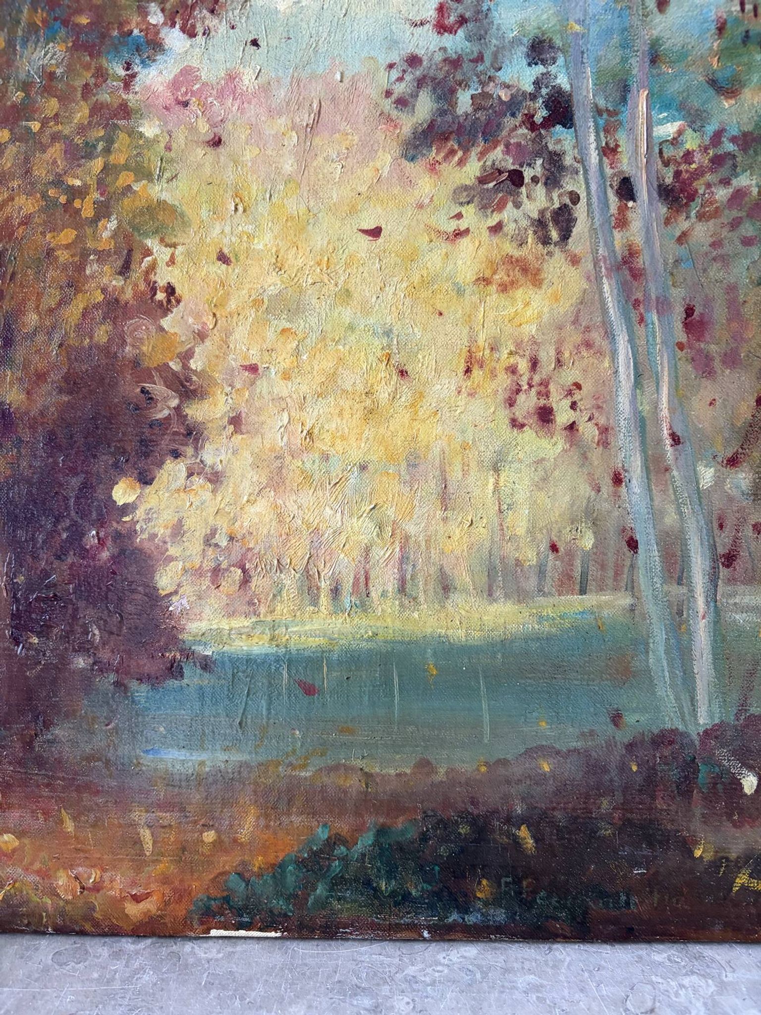 Paysage romantique, huile sur toile