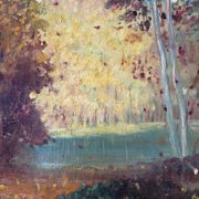 Paysage romantique, huile sur toile