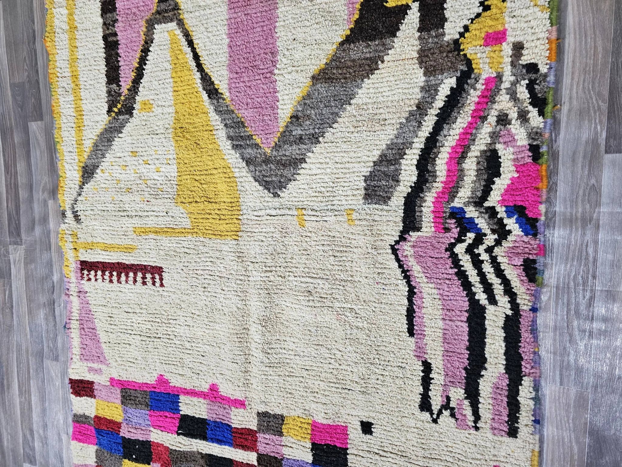Handmade Berber rug in wool 2.5 x 1.5 m