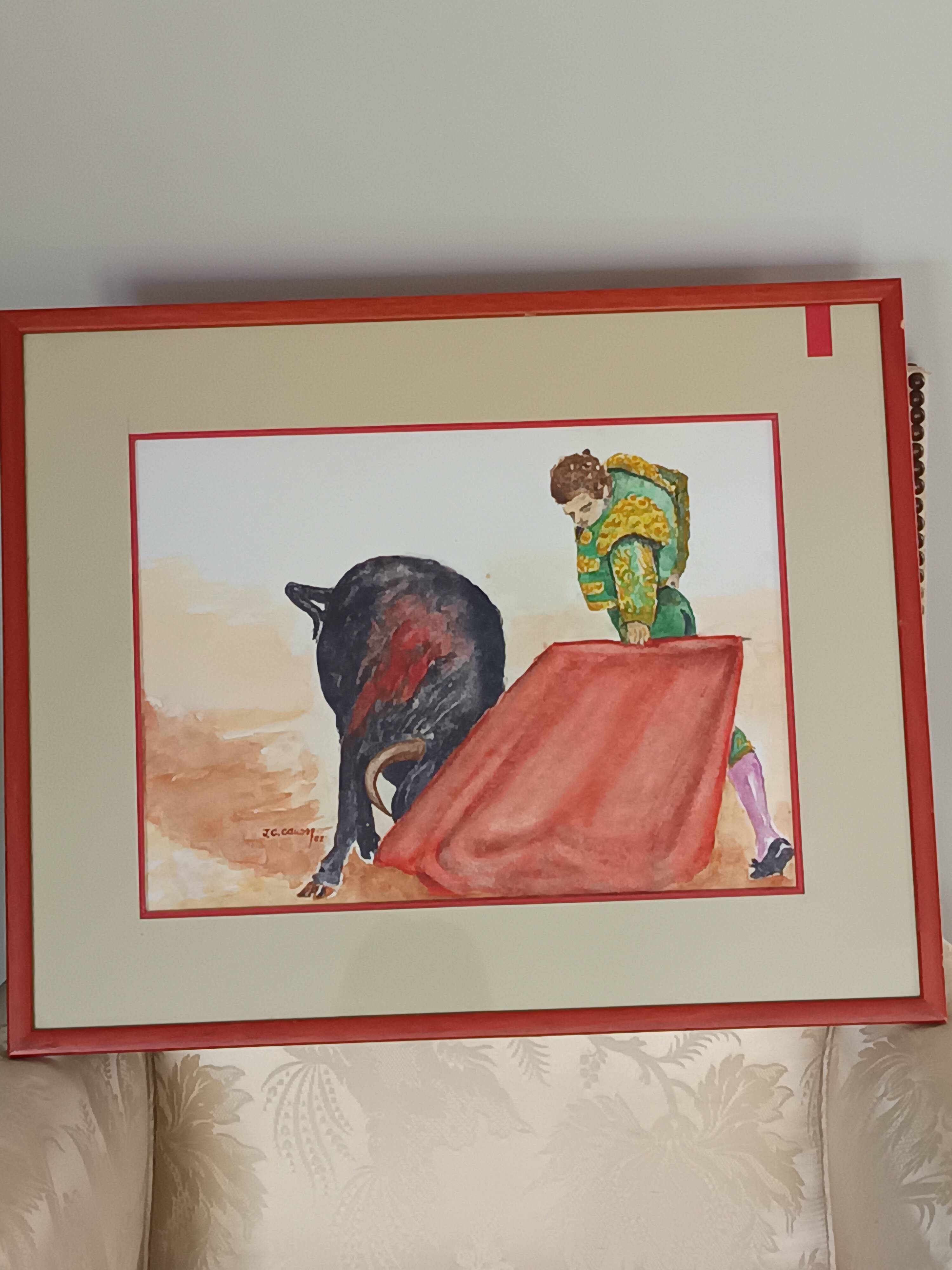 Oil on paper signed by the sculptor Jean Claude Causse