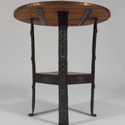 Antique Viennese side table handcrafted in wrought iron.