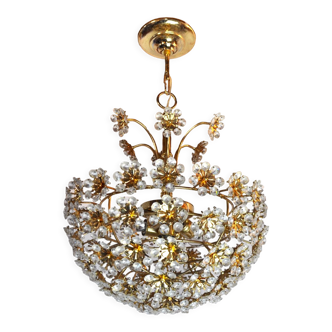 Floral crystal chandelier cut by Bakalowits & Söhne, Austria, 1970