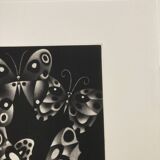 Mario avati (1921-2009), butterflies, black manner, 1970