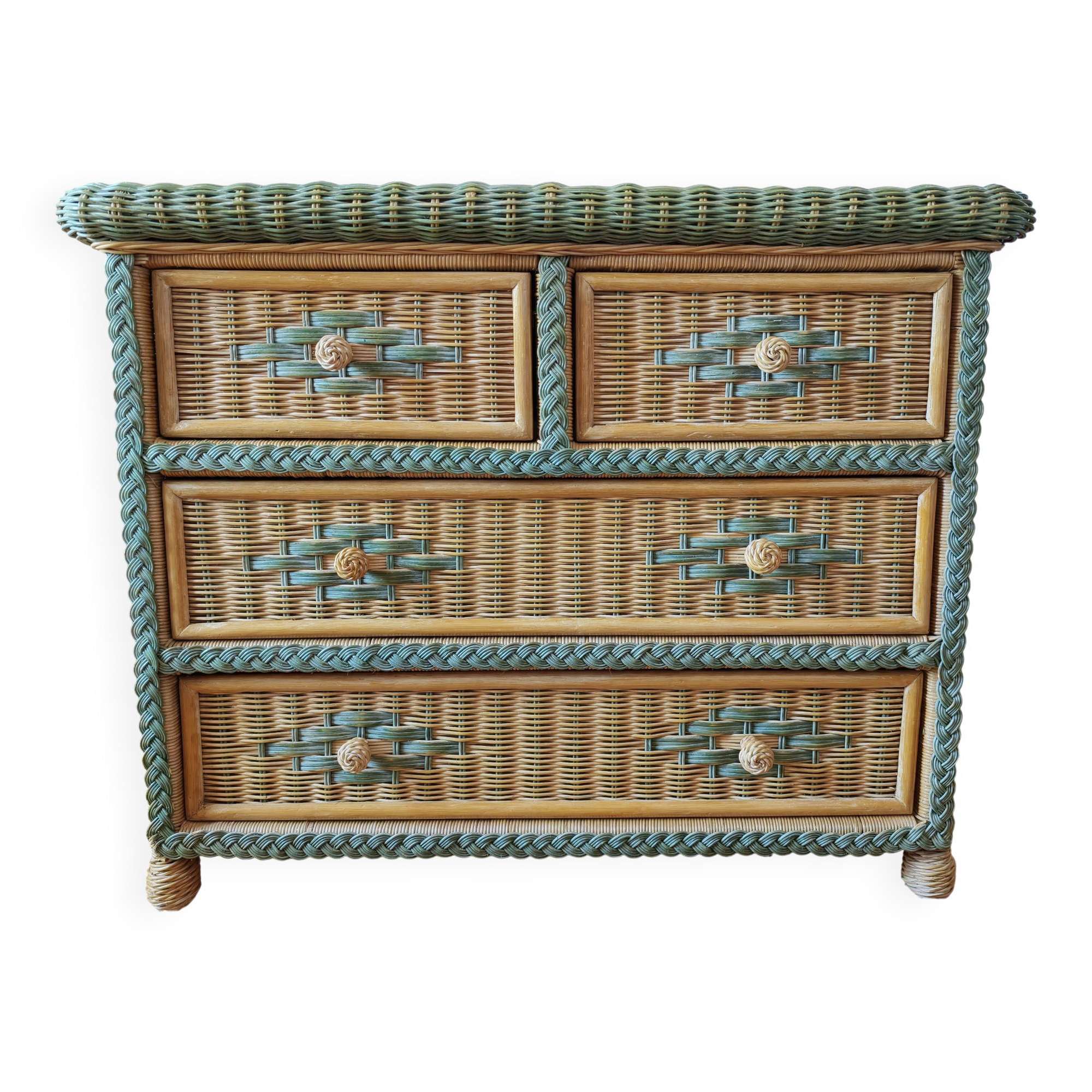 Rattan and wicker commode from the 70s – 80s