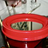 Vintage bright red ceramic mirror 1960