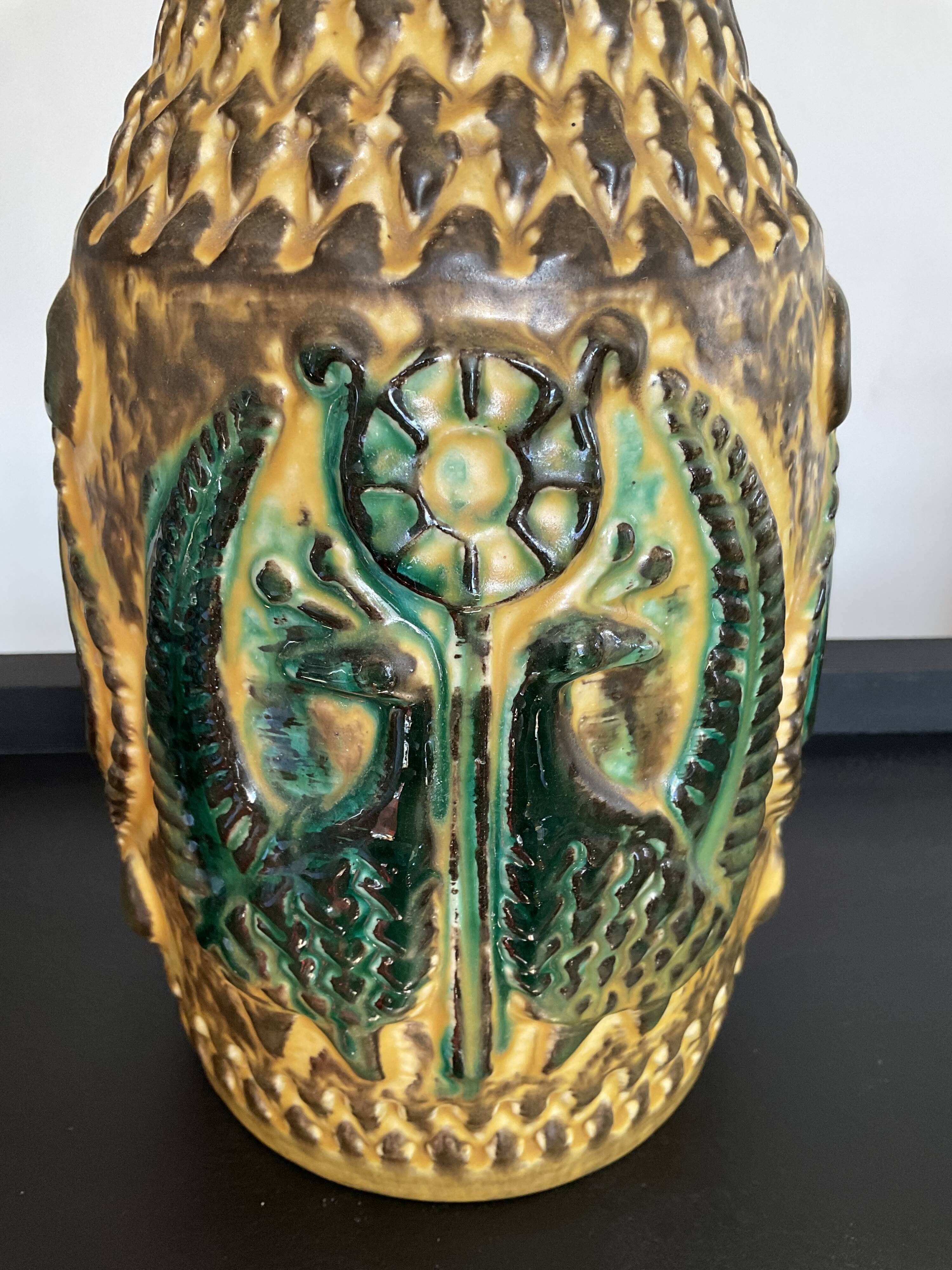 Vase West Germany in glazed ceramic year 60-70