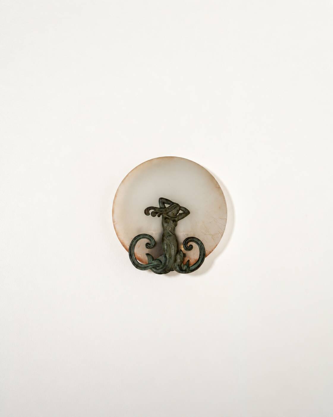 Scandinavian metal and frosted glass wall lamp, early 1900s