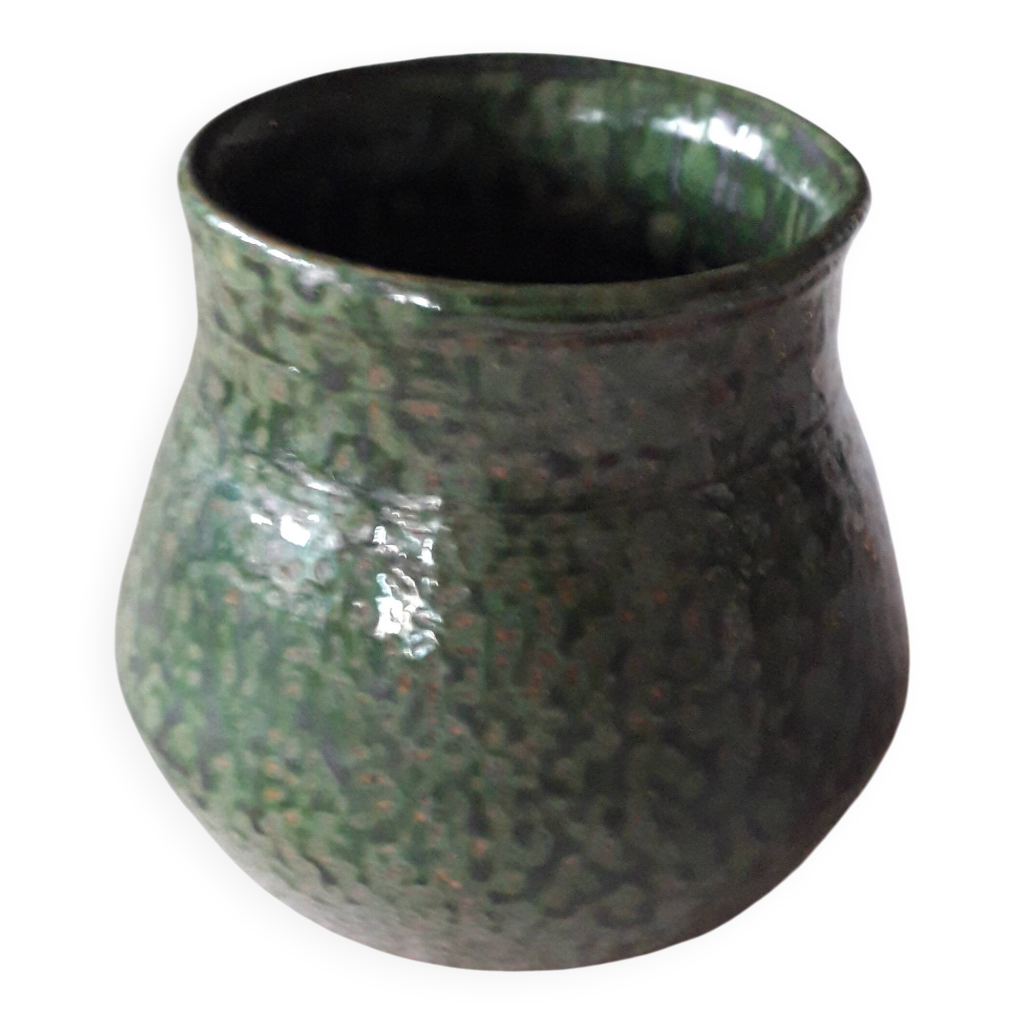 Vintage glazed terracotta vase