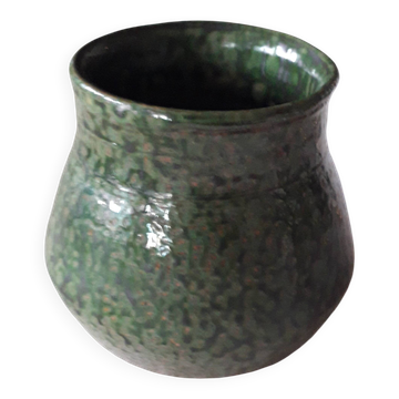 Vintage glazed terracotta vase