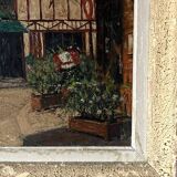 Oil painting on canvas 'Parisian street' CH Chanoy 1953 School of Paris