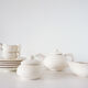 White ceramic coffee or tea set