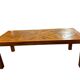 Table XL vintage en bois avec marqueterie