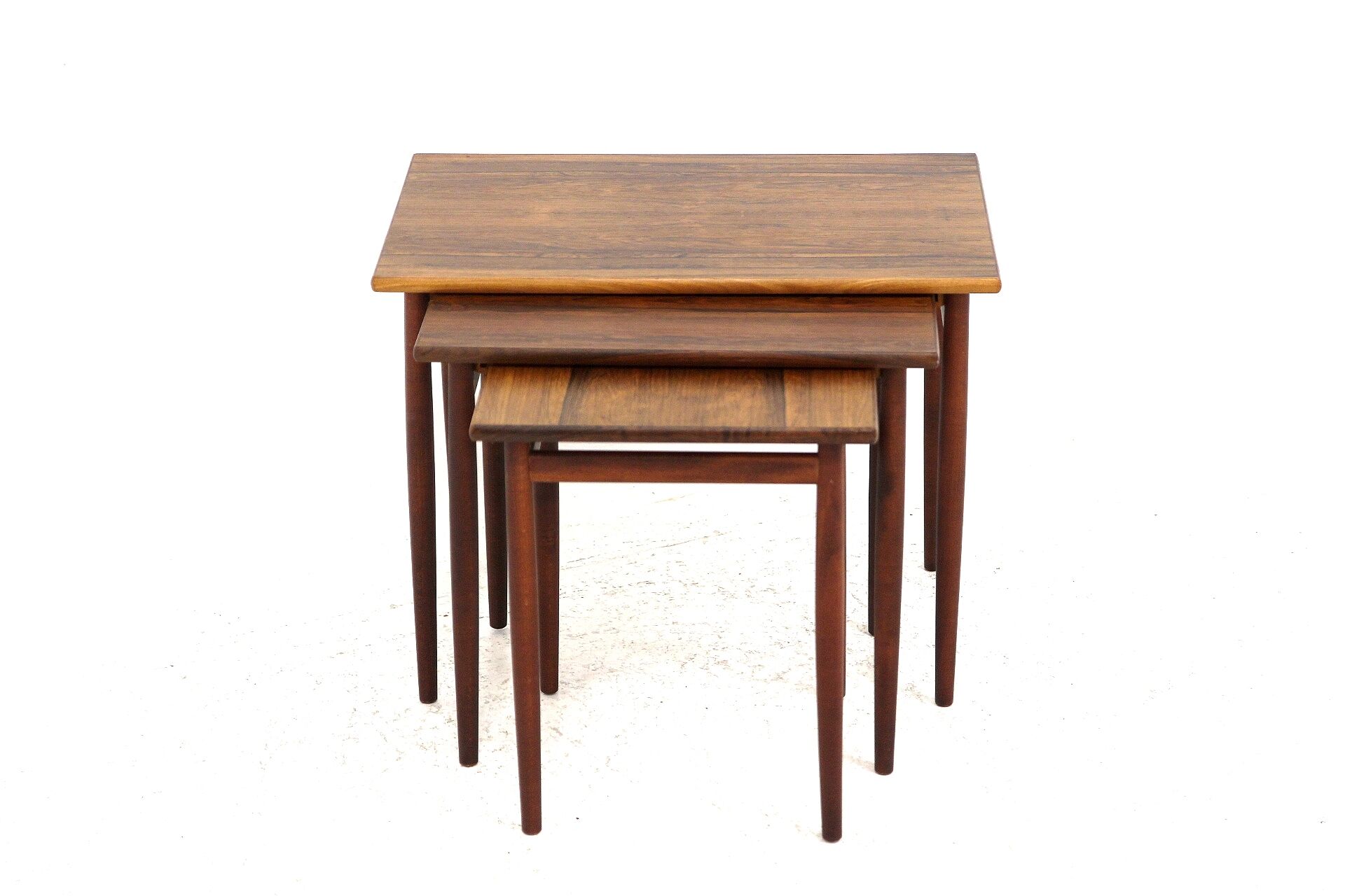 Set of 3 rosewood trundle tables, Sweden, 1960