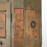 Armoire de mariée peinte d'art populaire 1792