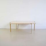 Rectangular travertine coffee table
