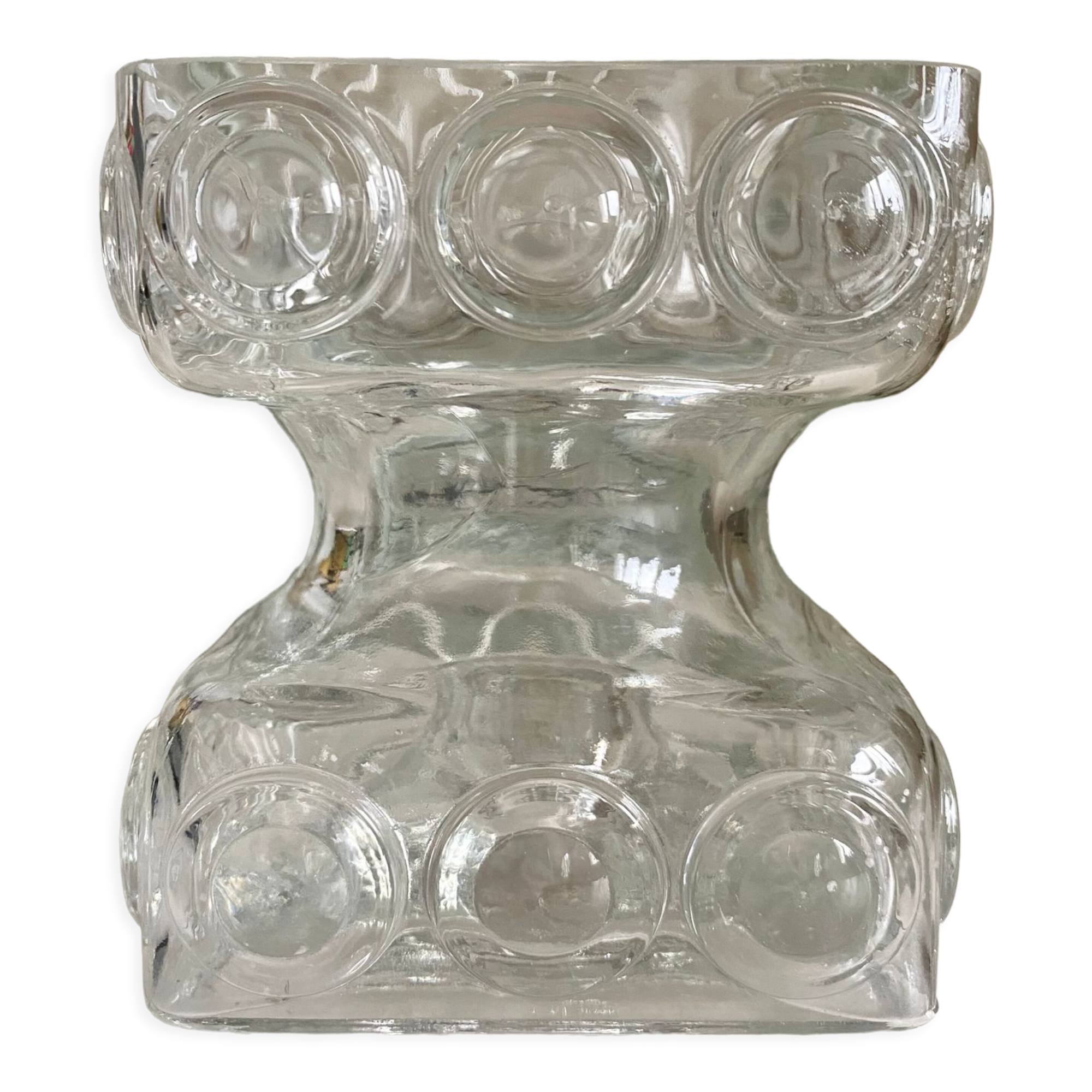 Candle holder vase Tamara Aladdin glass Riihimaki Finland 60s 70s