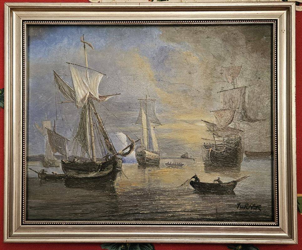 TURNER Oil on Panel Marine
