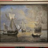 TURNER Oil on Panel Marine