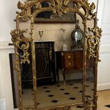 Large Louis XV style gilded wood mirror, late 18th century