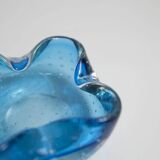Murano blue bubble ashtray 9 x 9 cm