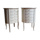 Lot of 2 white white laated bedside tables Urbino