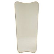 Patinated brass-framed mirror. 1980s/90s.