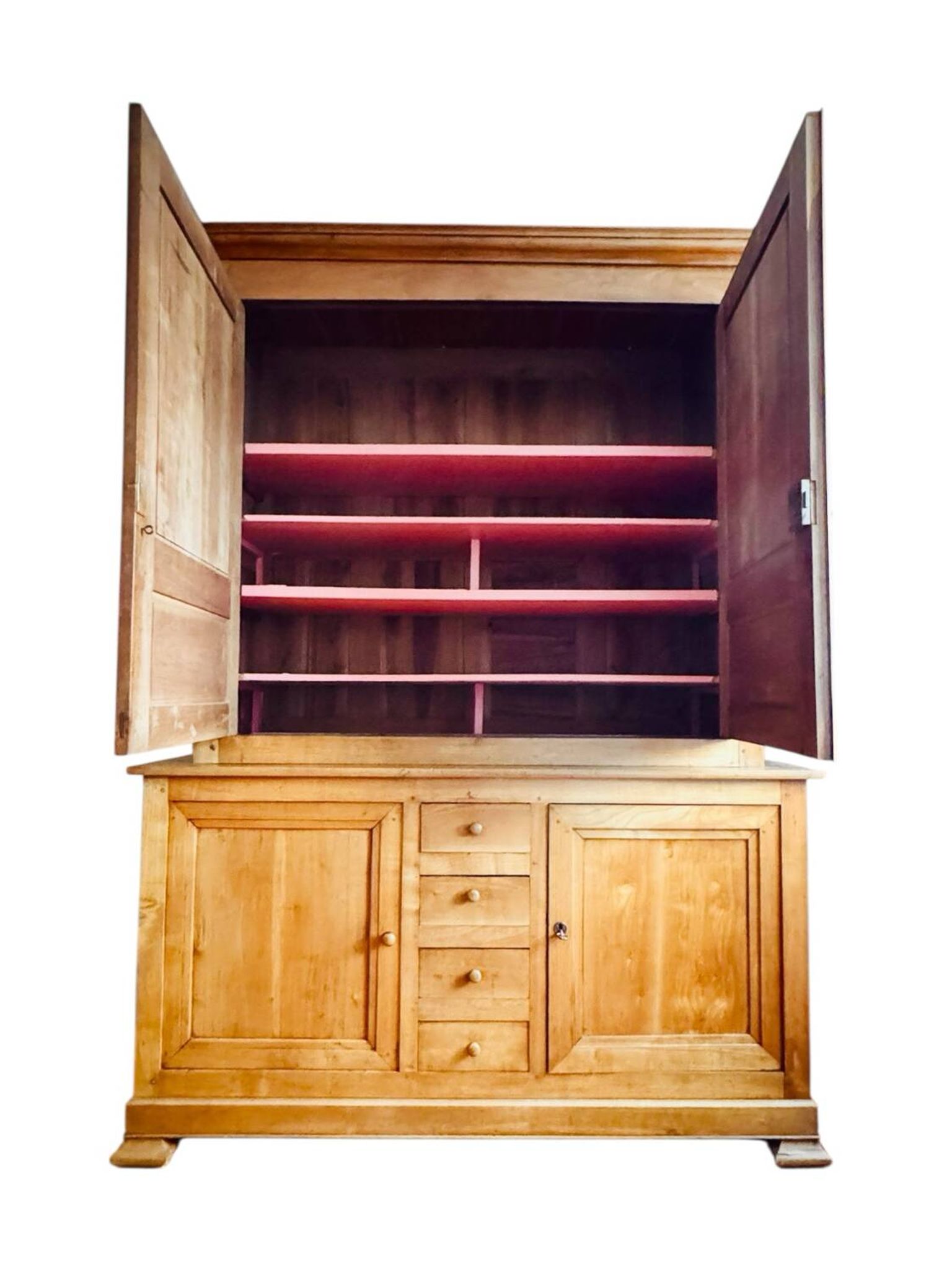 Buffet vaisselier en merisier blond