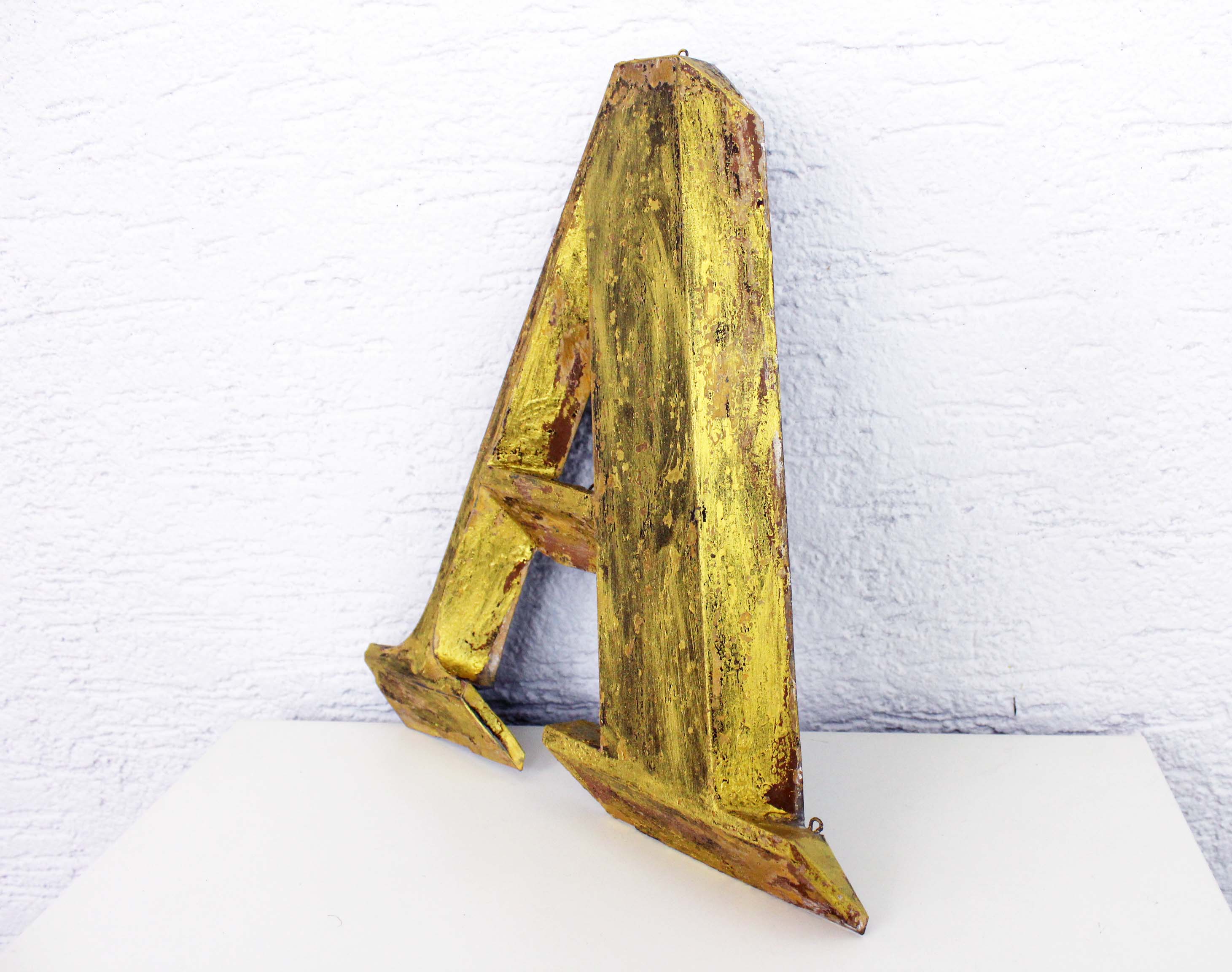 Old letter "A" metal color gold